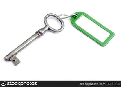 Blank tag and key in isolated white