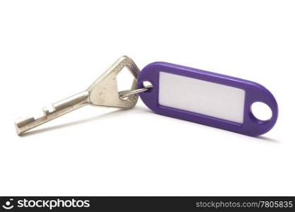 Blank tag and key in isolated white
