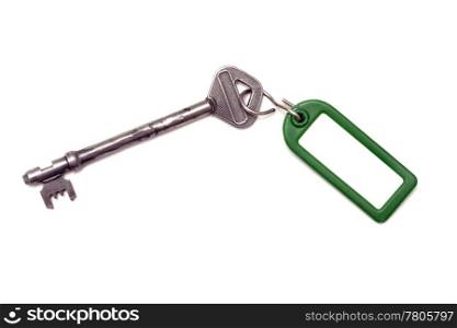 Blank tag and key isolated on white