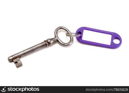 Blank tag and key isolated on white