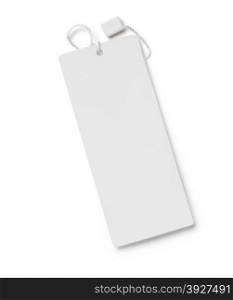 Blank tag tied with string. Price tag, gift tag, sale tag, address label. with clipping path