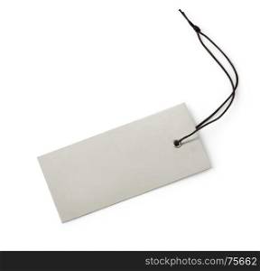 Blank tag tied with string. Price tag, gift tag, sale tag, address label.with clipping path