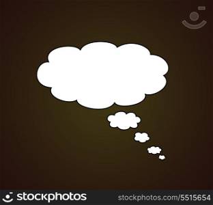 Blank thought bubble isolated on brown background