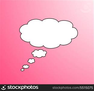 Blank thought bubble isolated on pink background