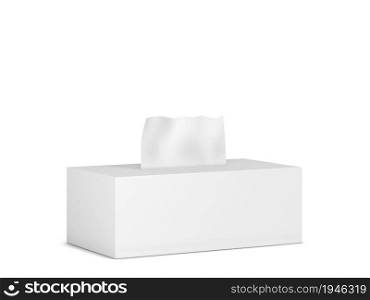 Blank tissue box mockup. 3d illustration isolated on white background