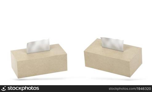 Blank tissue box mockup. 3d illustration isolated on white background
