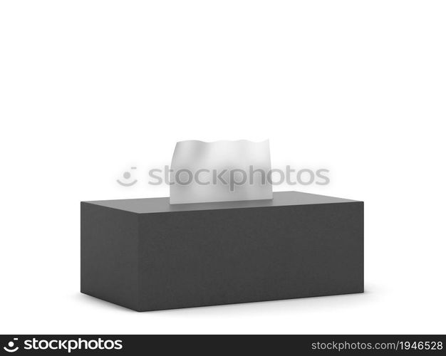 Blank tissue box mockup. 3d illustration isolated on white background