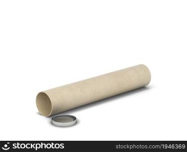 Blank tube packaging mockup. 3d illustration isolated on white background