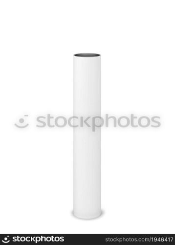 Blank tube packaging mockup. 3d illustration isolated on white background