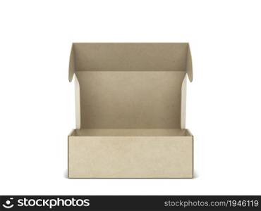 Blank tuck in flap packaging box mockup. 3d illustration isolated on white background