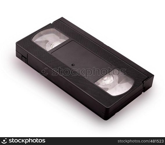 Blank vhs video cassette tape isolated on white background with clipping path