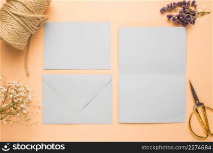 blank wedding invitation arrangement