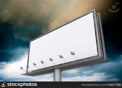 Blank white copyspace in a gloomy clouds background outdoor