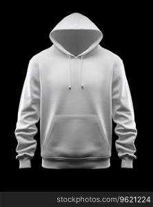 blank white hoodie mockup with copy space on black background. design clothes print Ai generated