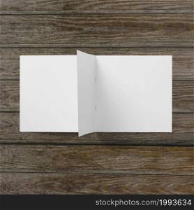 blank white paper on wooden table