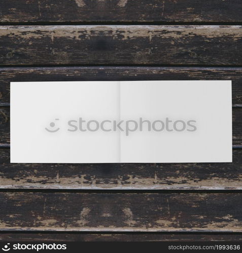 blank white paper on wooden table