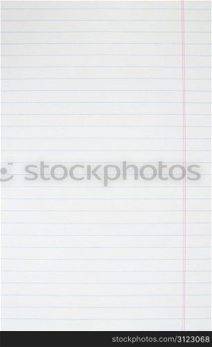 Blank white paper sheet with blue lines