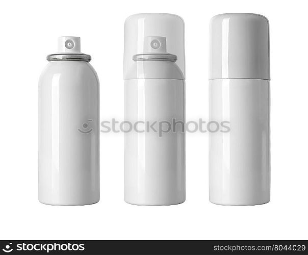 Blank white spray can isolated on white background, Aerosol Spray Can , Metal Bottle Paint Can Realistic photo image