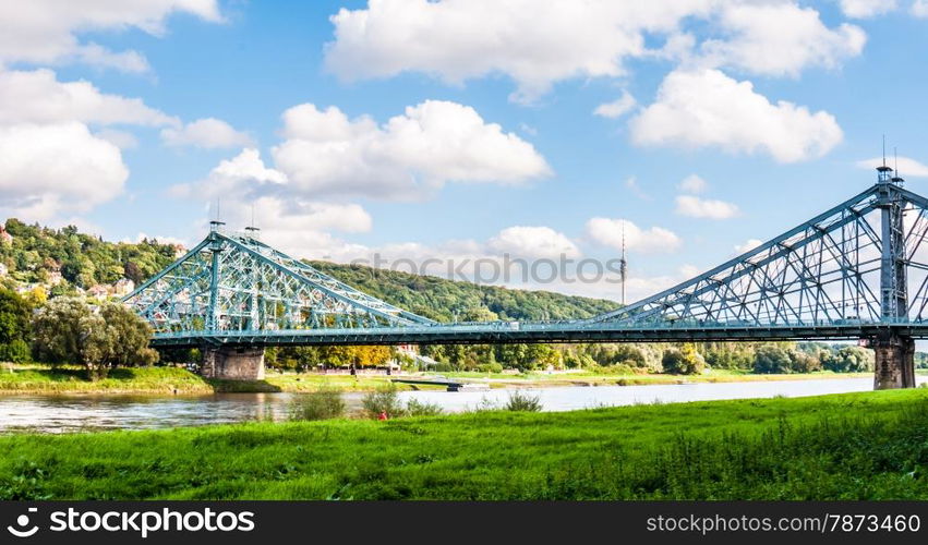 Blaues Wunder. bridge crossing the Elbe called Blaues Wunder in Dresden