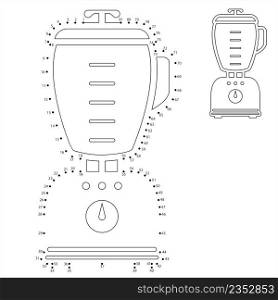 Blender Mixer Icon Dot To Dot, Kitchen Home Electric Appliance Vector Art Illustration
