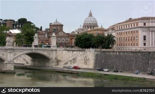 Blick auf die Altstadt in Rom mit einem Flu?