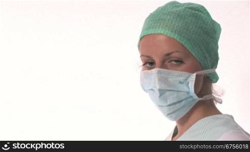 Blick auf Gesicht einer Krankenschwester