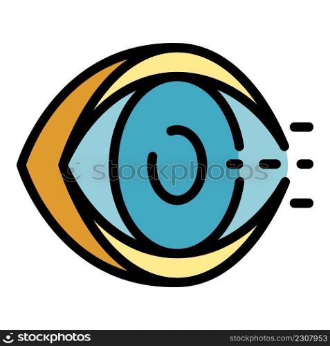 Blind eye man icon. Outline blind eye man vector icon color flat isolated. Blind eye man icon color outline vector