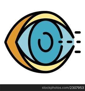Blind eye man icon. Outline blind eye man vector icon color flat isolated. Blind eye man icon color outline vector