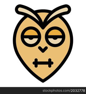 Blinking owl head icon. Outline blinking owl head vector icon color flat isolated. Blinking owl head icon color outline vector