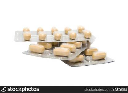 Blisterpack of Pills isolate on White Background