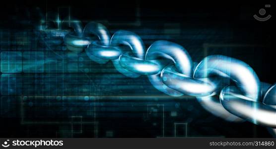 Block Chain Security Abstract Background Concept Art. Block Chain Security
