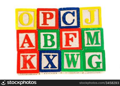 Block letters a over white background