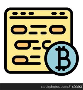 Blockchain page icon. Outline Blockchain page vector icon color flat isolated. Blockchain page icon color outline vector