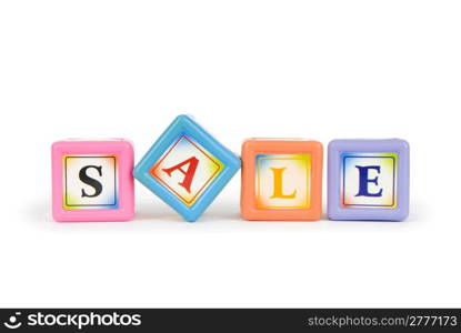 Blocks with Sale word isolated on white