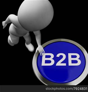 Blog Button For Blogger Or Blogging Web Sites. B2B Button Showing Business Partnership Or Deal