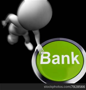 Blog Button For Blogger Or Blogging Web Sites. Bank Pressed Showing Deposits Withdrawals And Payments