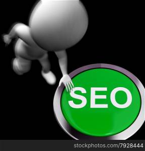 Blog Button For Blogger Or Blogging Web Sites. SEO Pressed Showing Internet Search Engine Optimisation