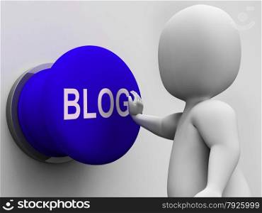 Blog Button Showing Online Expression Information Or Marketing