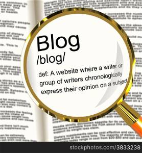 Blog Definition Magnifier Showing Website Blogging Or Blogger. Blog Definition Magnifier Shows Website Blogging Or Blogger