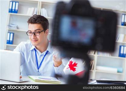 Blogger doing webcast on canadian immigration to Canada