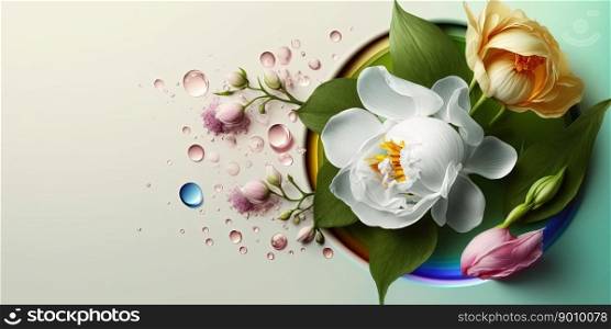 blomming nature orchid flower and tropical floral petal for beauty cosmetic background