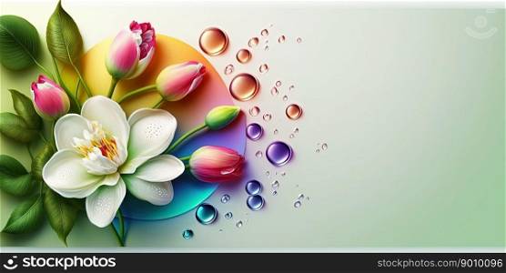 blomming nature orchid flower and tropical floral petal for beauty cosmetic background with empty space