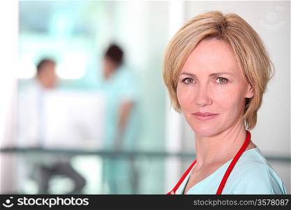 Blond female doctor