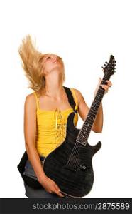 Blond girl with a guitar