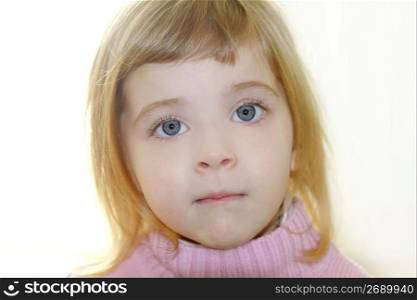 blond little girl blue eyes portrait