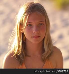 Blond teen girl posing