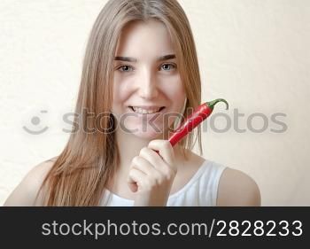 blond with red pepper