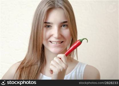 blond with red pepper