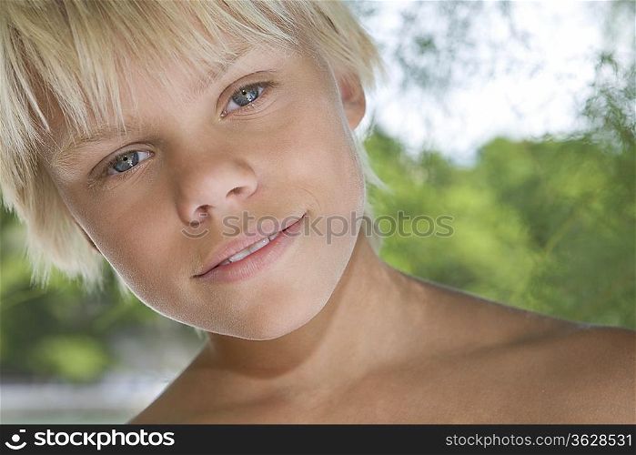 Blonde boy aged 12-13 years