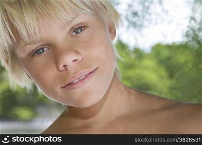 Blonde boy aged 12-13 years